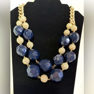 Lilly Pulitzer Navy and Gold Statement Necklace